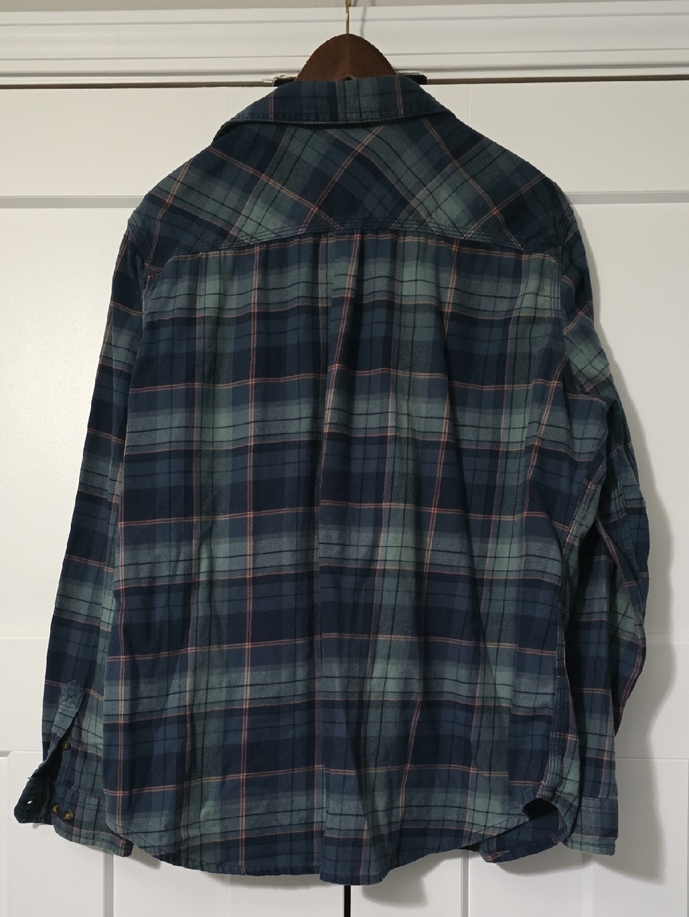 Carhartt Womens Navy/Green/Orange Plaid Flannel Shirt - Picture 7 of 7